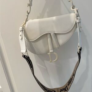 Dior matte white Saddle Bag
